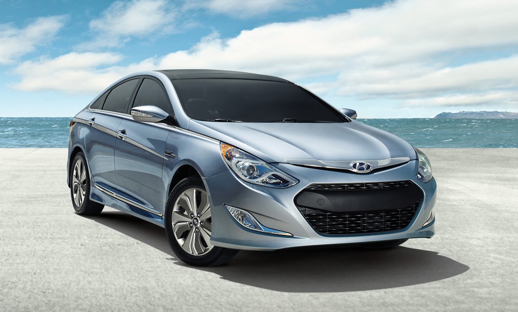 With a gaping air intake and blue badging, the Hyundai Sonata Hybrid stands out for more than its improved gas mileage. It has a refined driving feel and sleek looks.