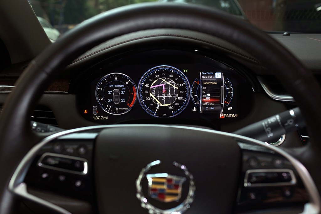 This digital display where the gauge cluster usually goes is one of the snazziest features on the XTS. Drivers can configure it to suit their preferences, much like a computer or smartphone.