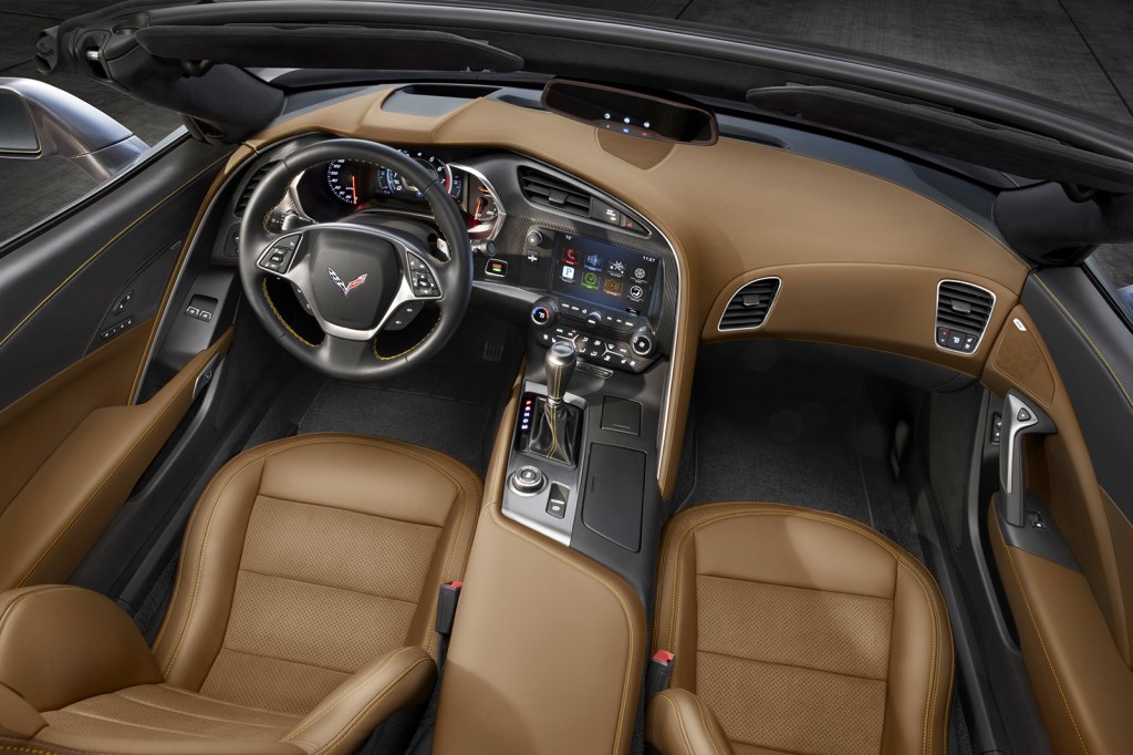 The new ‘Vette gets a cabin that actually matches its premium level price and performance. Soft-touch materials and tight-fitting trim are a drastic improvement over previous Corvettes.