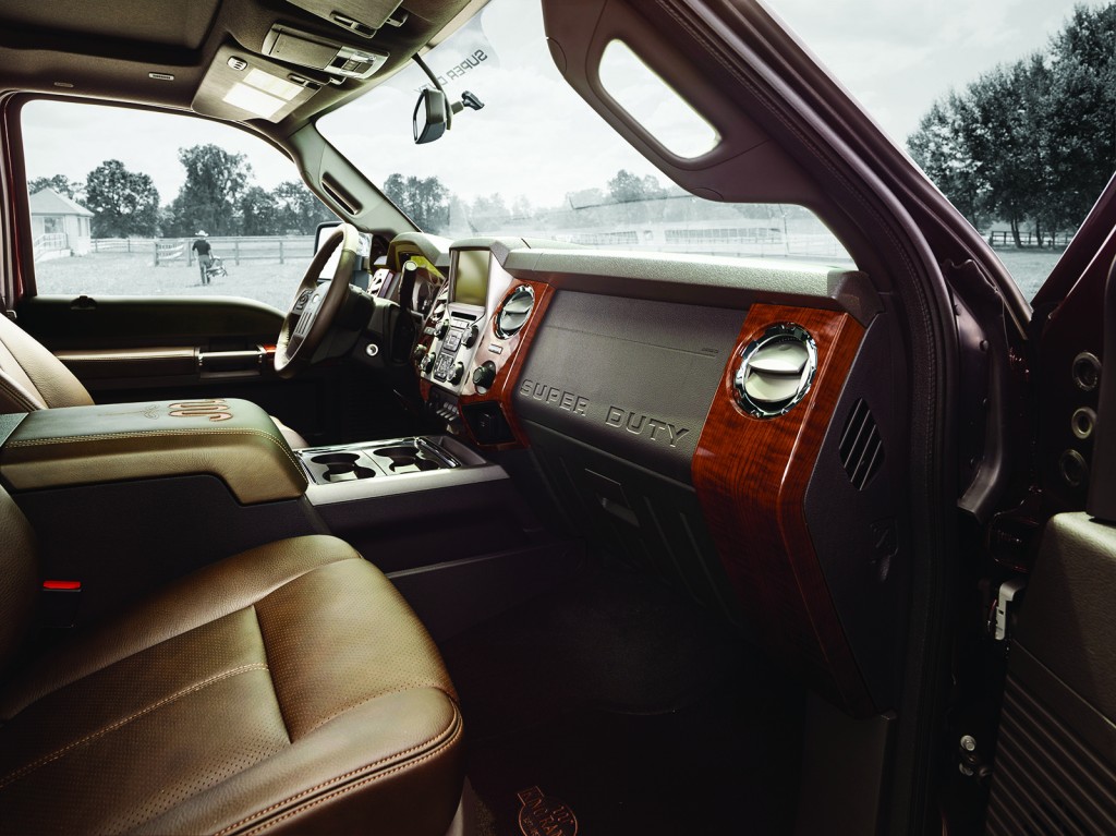 The thick, Western-style leather is the best feature in the luxurious King Ranch truck, lending a high-end feel to a thoroughly capable work vehicle.