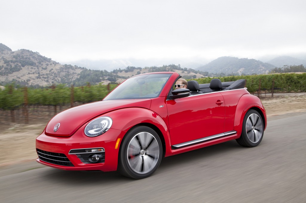 The Volkswagen Beetle Convertible can take on a variety of personalities. There’s a cute and playful base model, the efficient TDI diesel and the powerful, sporty R-Line, shown here.