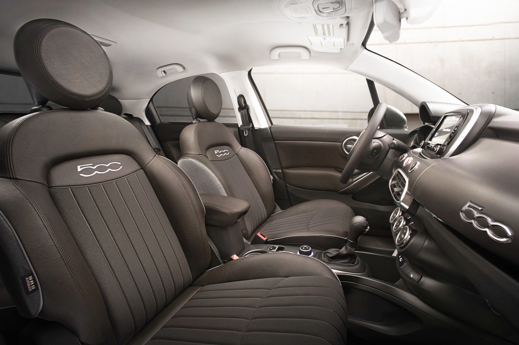 There is plenty of space in the front seats of the 500X, and even the back seats can hold a couple of full-size adults. The cabin is spunky and different, helping it stand out from several other mini-crossovers that have launched recently.