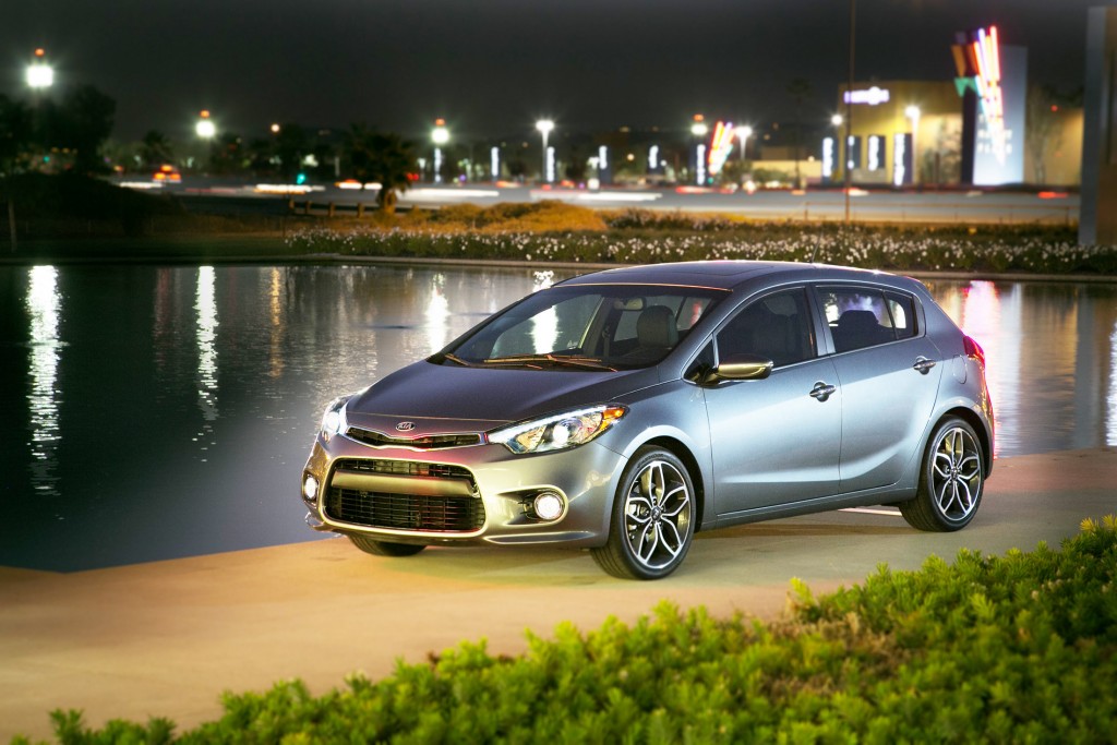 The hatchback version of Kia’s Forte, called the Forte5, has a European-inspired body that looks sleek and sporty. 