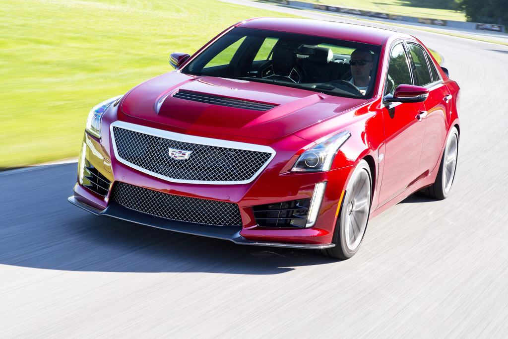 All the slots, vents and air intakes on the 2016 Cadillac CTS-V are designed to cool its massive, 6.2-liter supercharged V8. With lots of carbon fiber and race-focused engineering, this is a luxury car designed for track days.