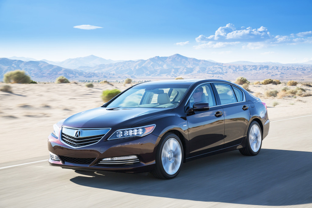 The Acura RLX looks aggressive but not showy, a nice fit for a large luxury sedan. It also gets a boost of performance in the Sport Hybrid version, shown here.