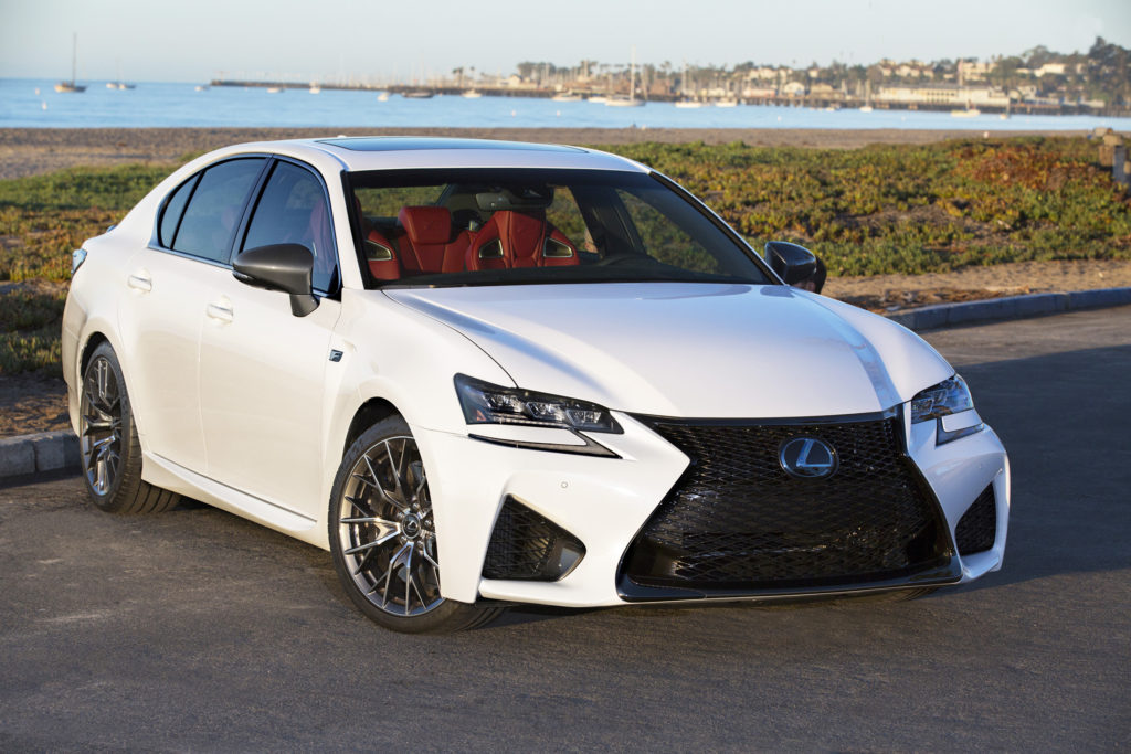 This car looks a lot like the Lexus GS, but it’s actually the wild, high-performance GS F with a long list of performance upgrades that make it one of the fastest four-door cars in the world. 