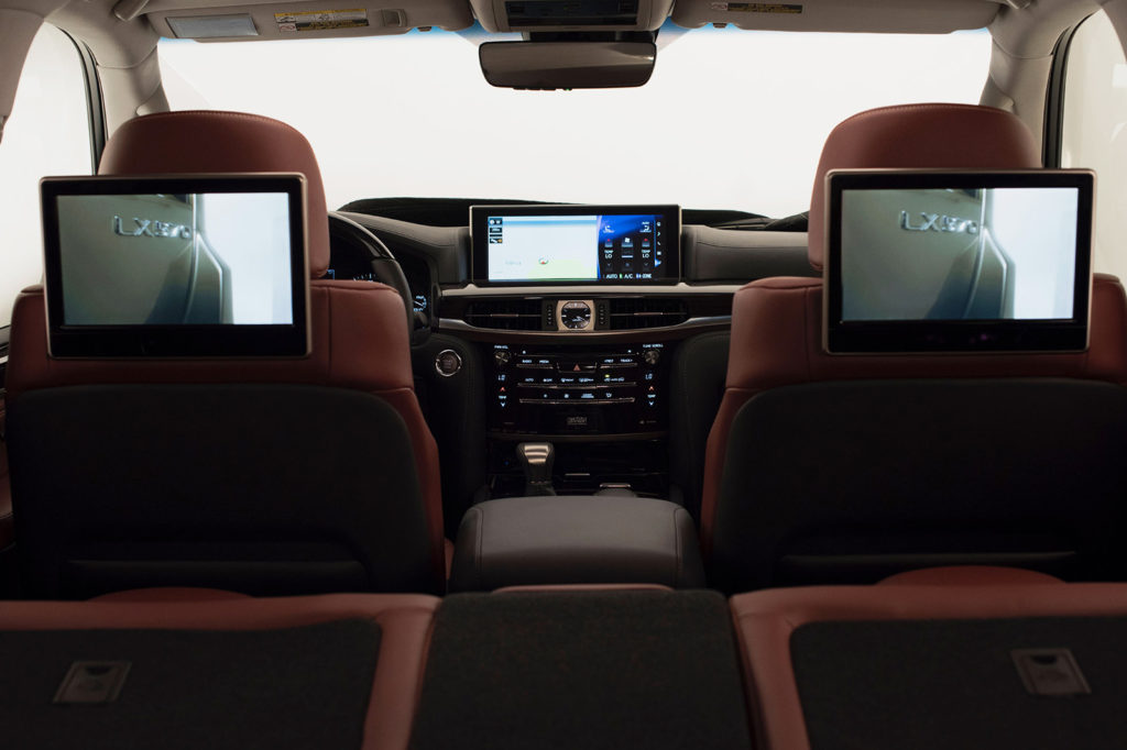 Two optional digital screens for watching movies, plus a 12.3-inch screen on the dash, drive home the point that the LX is one of the most tech-laden SUVs you can buy today.